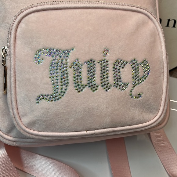 JUICY COUTURE BABY PINK VELVET BACKPACK π - Picture 2 of 11